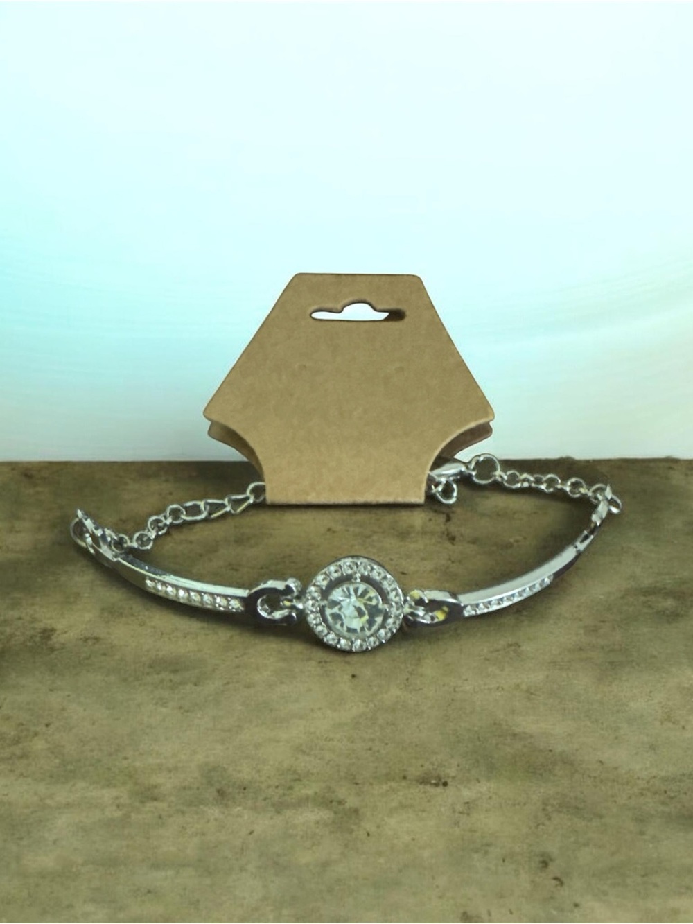 Crystal Halo Silver Bracelet for Women